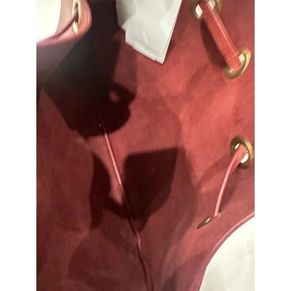 Saint Laurent Women's 6236 Sangria Red Medium Paris VII Leather Hobo Tote Bag - Picture 5 of 6